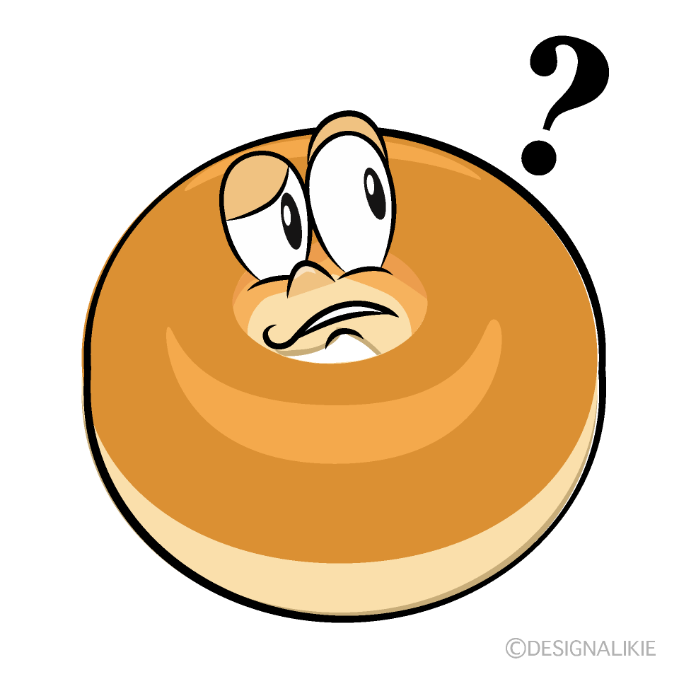 Thinking Bagel Cartoon Character Image