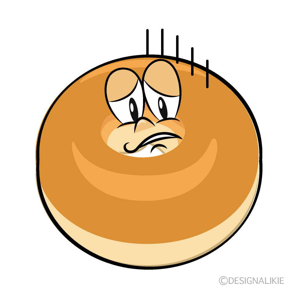 Depressed Bagel Cartoon Character Image