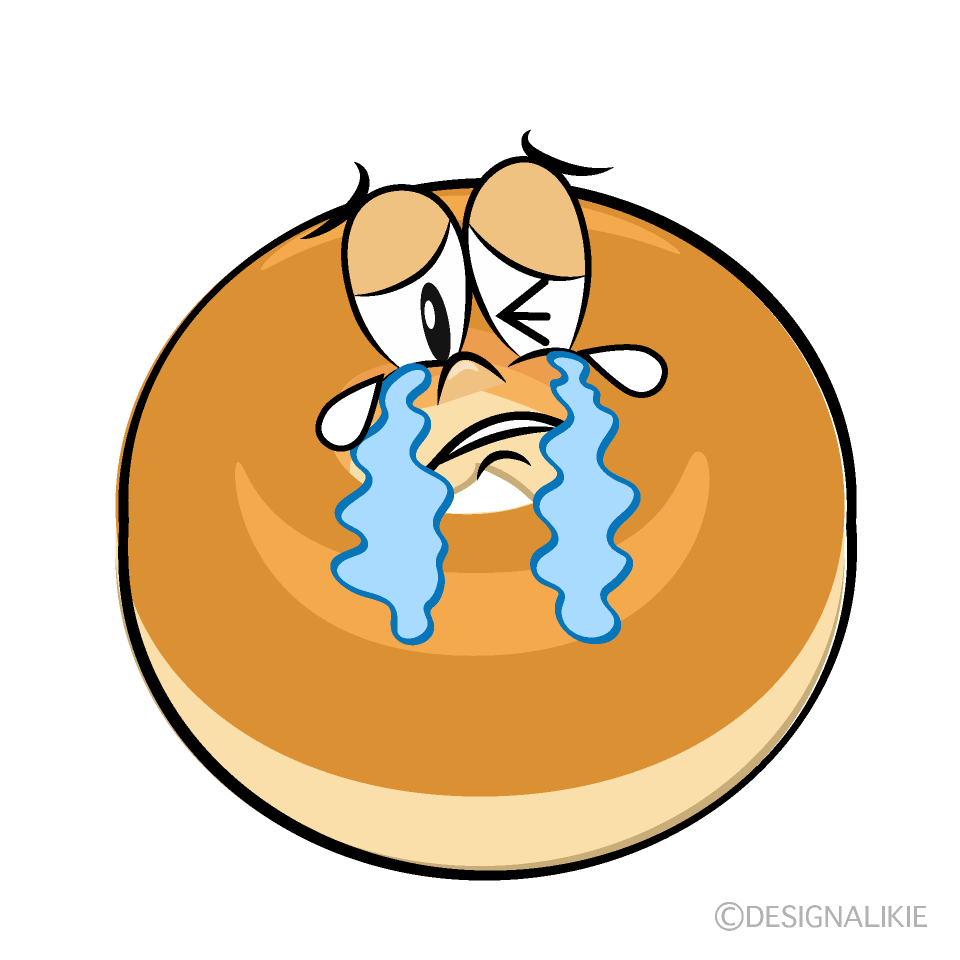Crying Bagel Cartoon Character Image