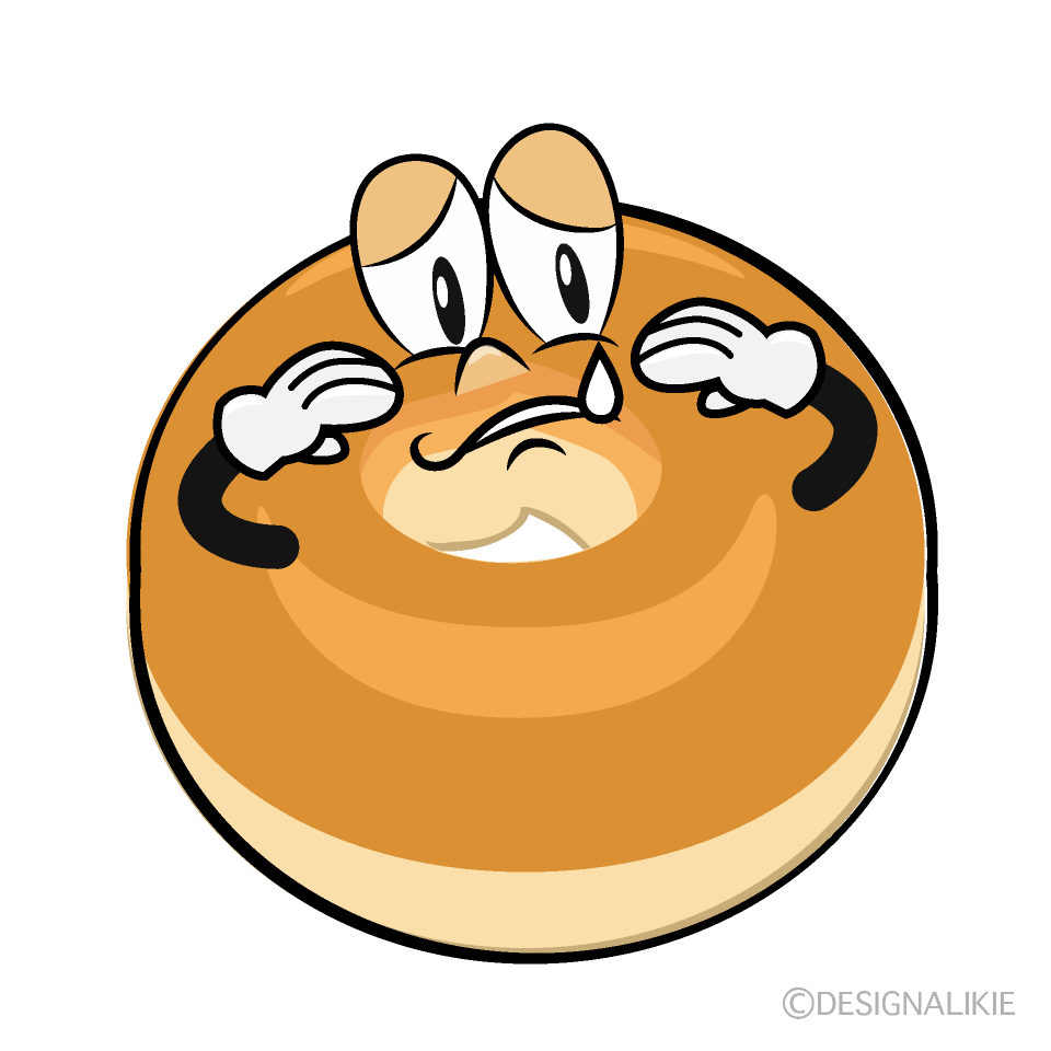 Sad Bagel Cartoon Character Image