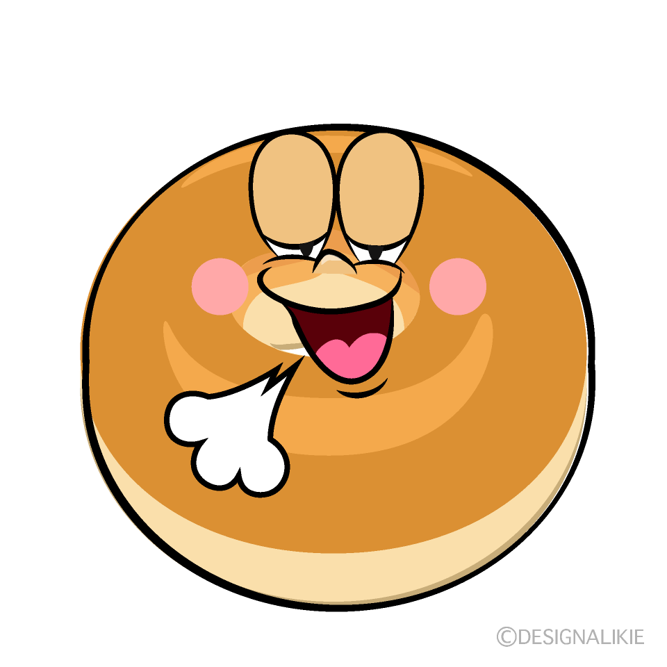 Relaxing Bagel Cartoon Character Image