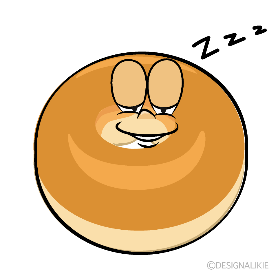 Sleeping Bagel Cartoon Character Image