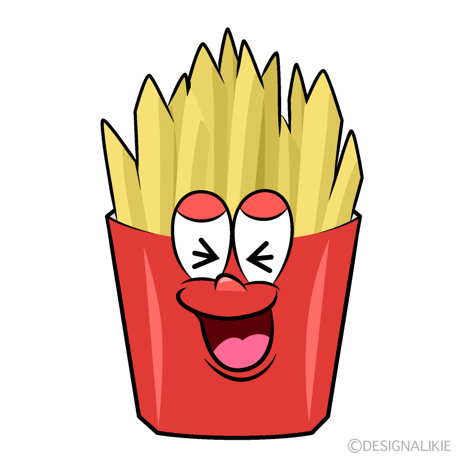 Laughing French Fries Cartoon Character Image
