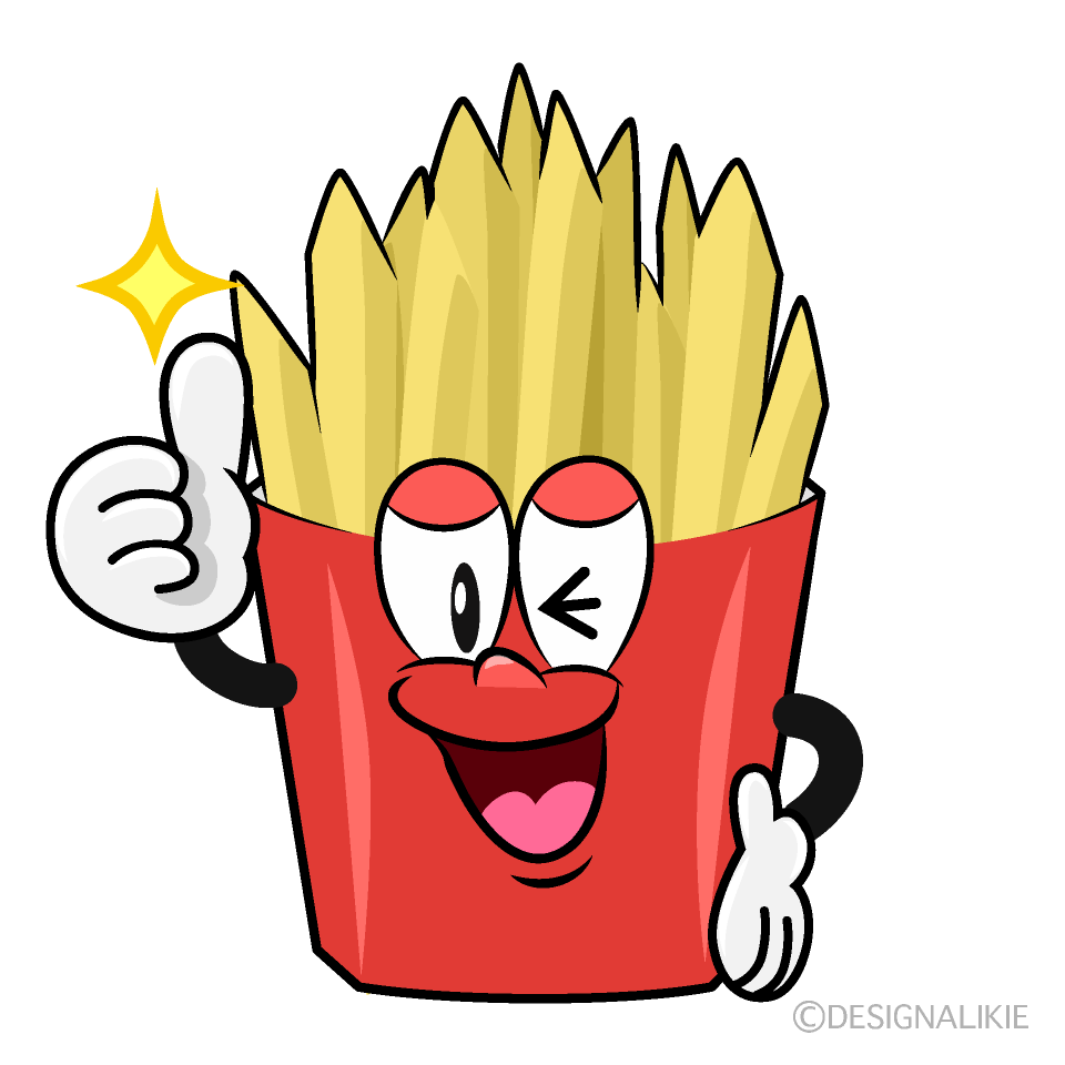 Thumbs up French Fries Cartoon Character Image