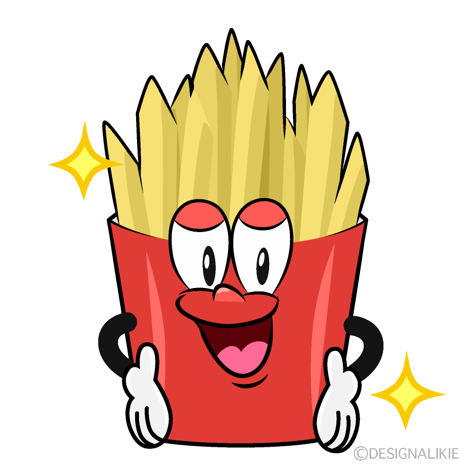 Glitter French Fries Cartoon Character Image