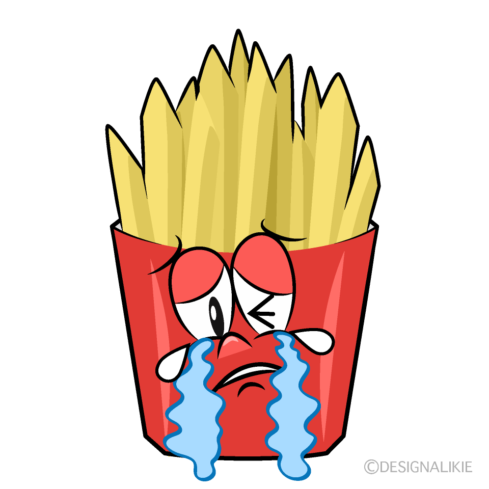Crying French Fries Cartoon Character Image