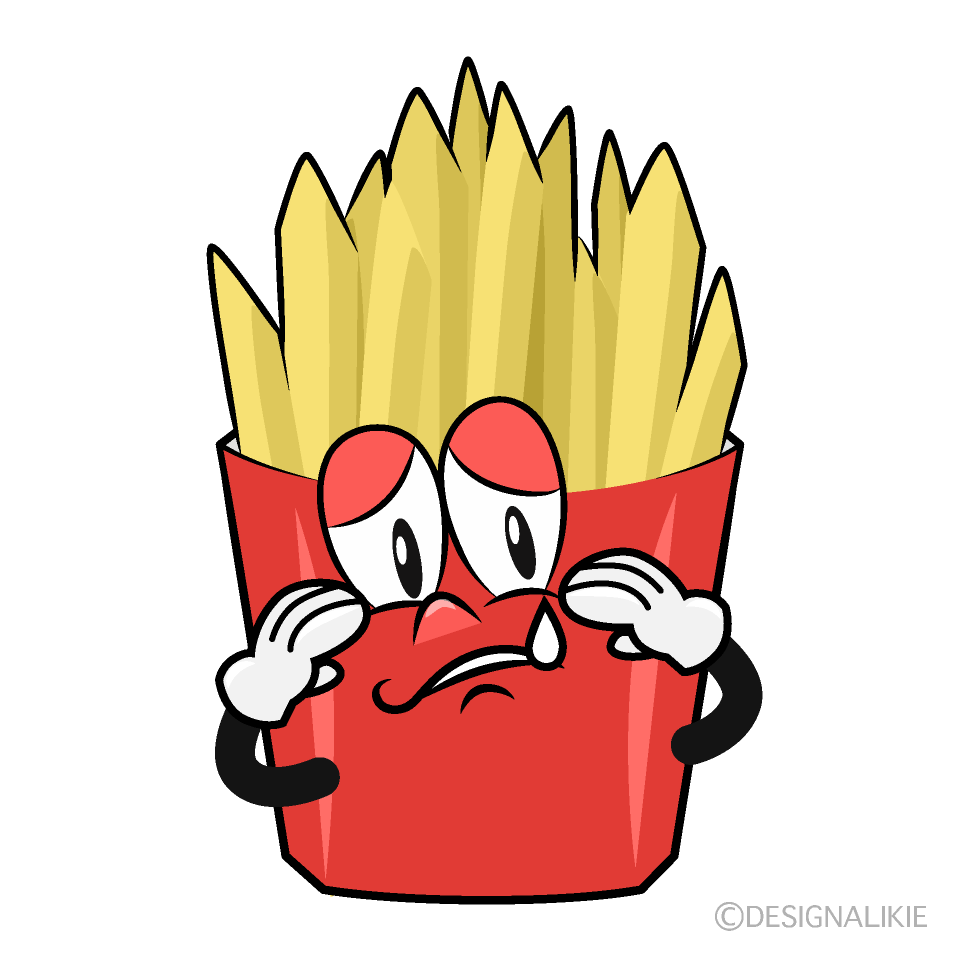 Sad French Fries Cartoon Character Image