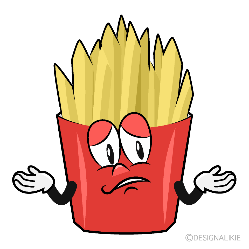 Troubled French Fries Cartoon Character Image