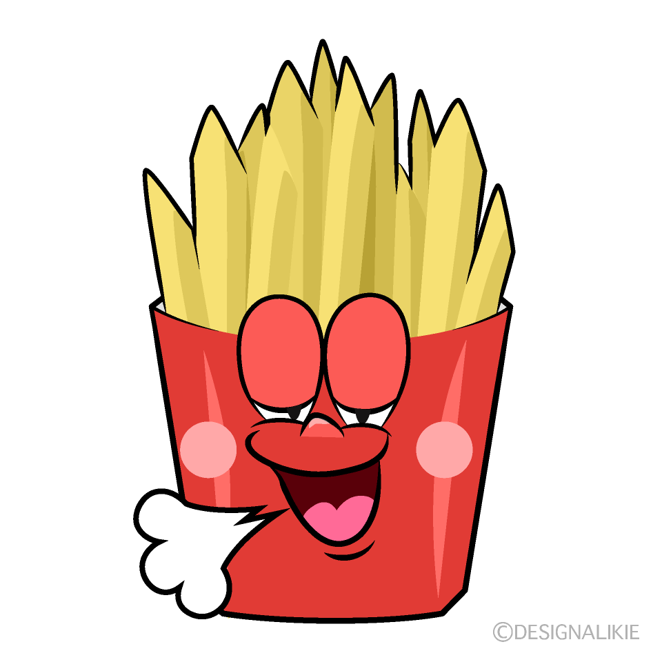 Relaxing French Fries Cartoon Character Image
