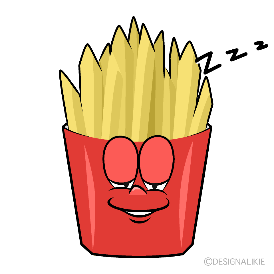 Sleeping French Fries Cartoon Character Image