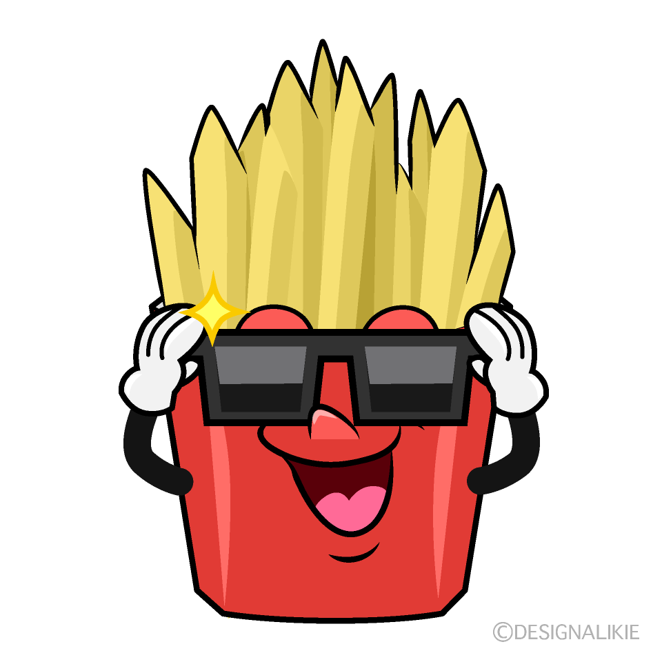 Cool French Fries Cartoon Character Image