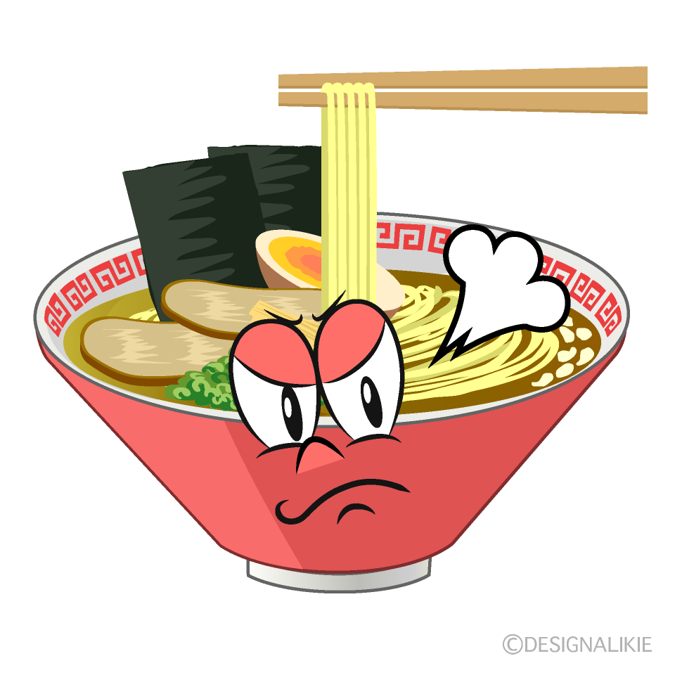 Angry Ramen Cartoon Character Image