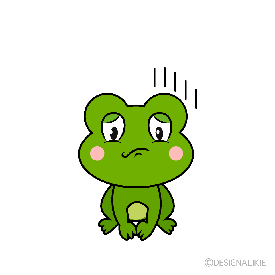 Depressed Frog Cartoon Character Image