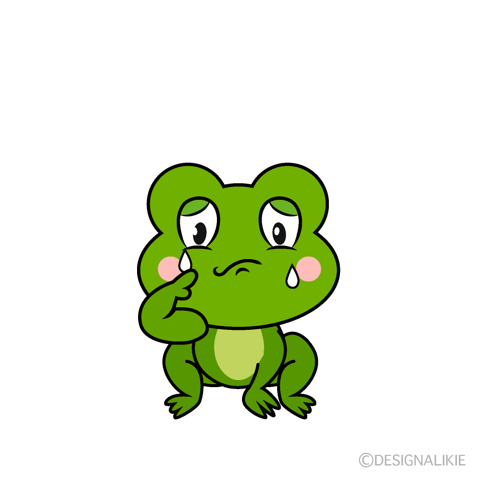 Sad Frog Cartoon Character Image