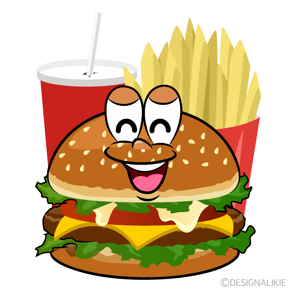 Smiling Junk Food Cartoon Character Image