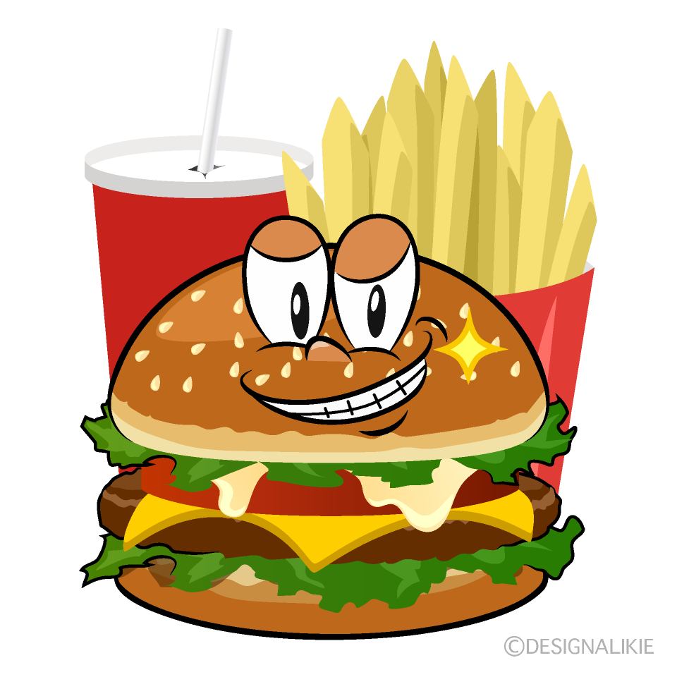 Grinning Junk Food Cartoon Character Image