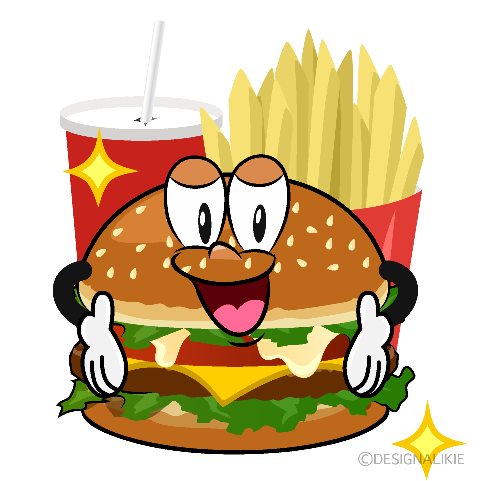 Glitter Junk Food Cartoon Character Image