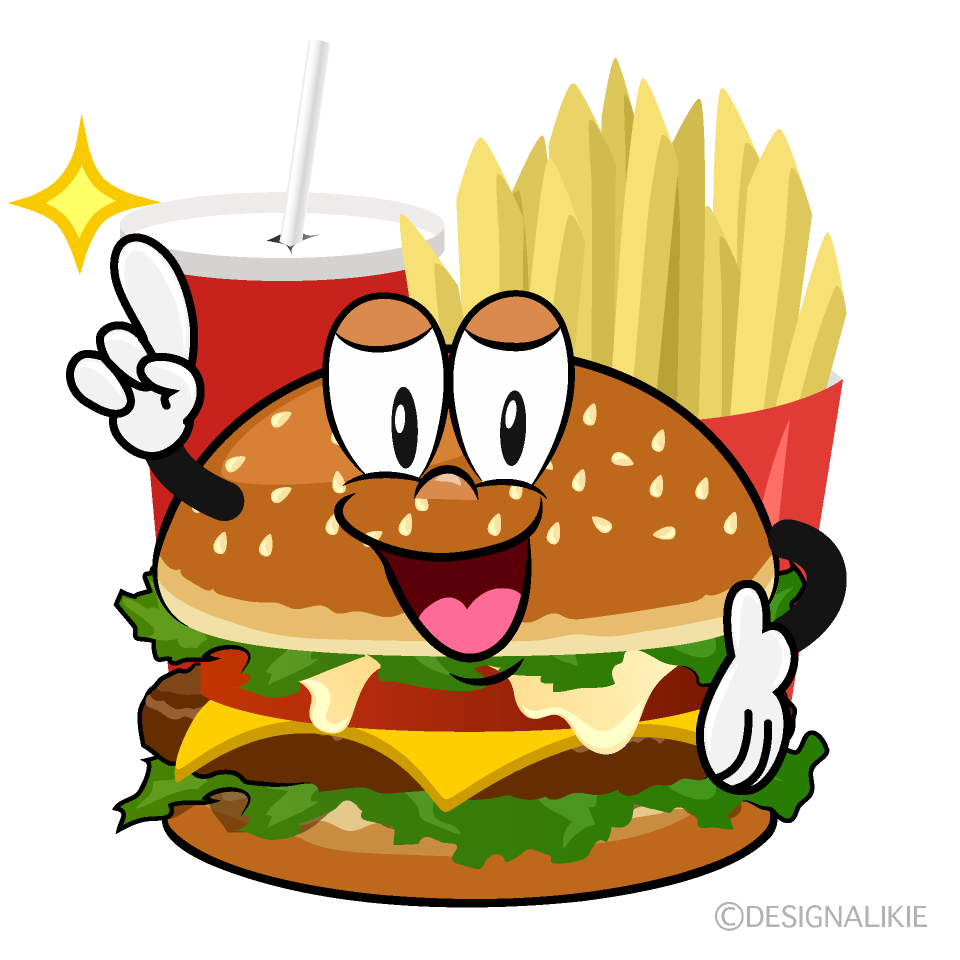 Posing Junk Food Cartoon Character Image