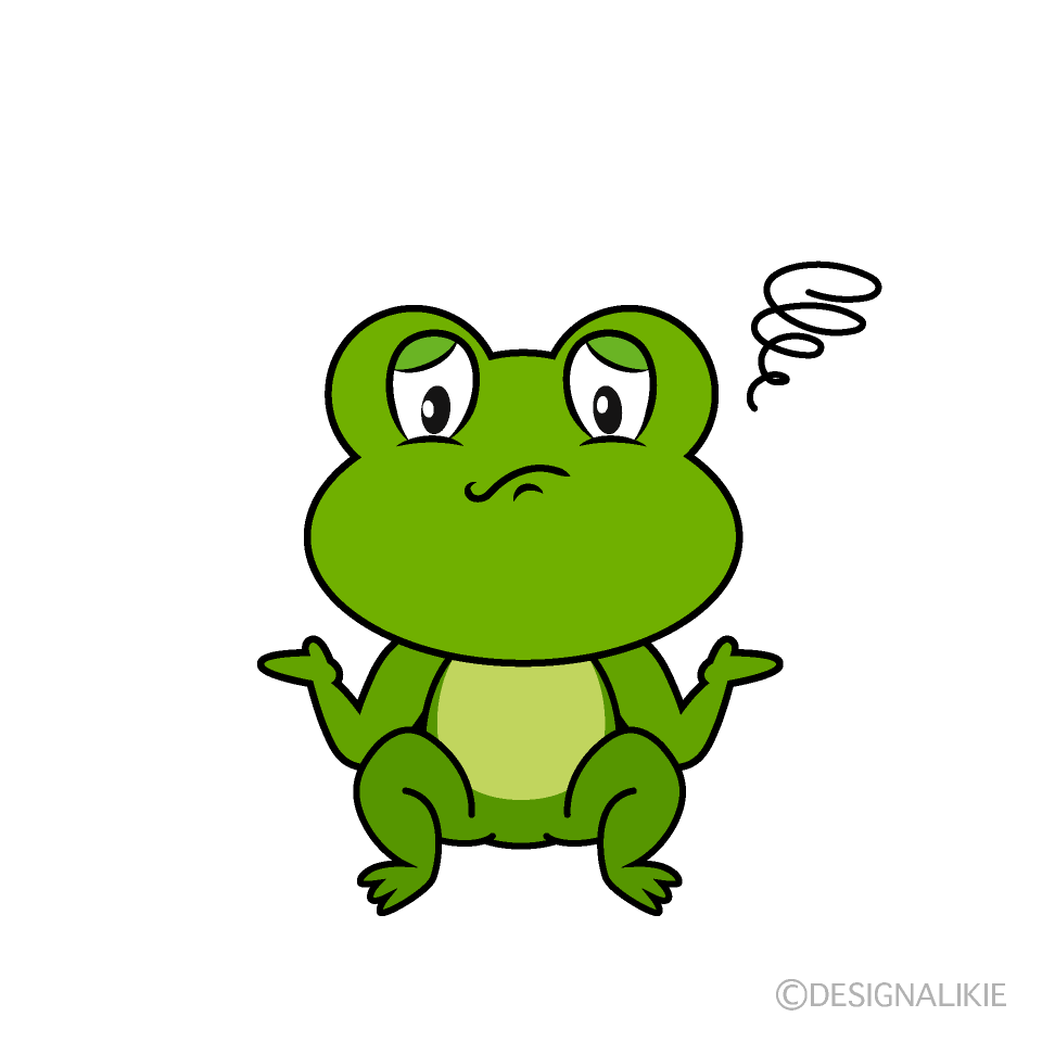 Troubled Frog Cartoon Character Image