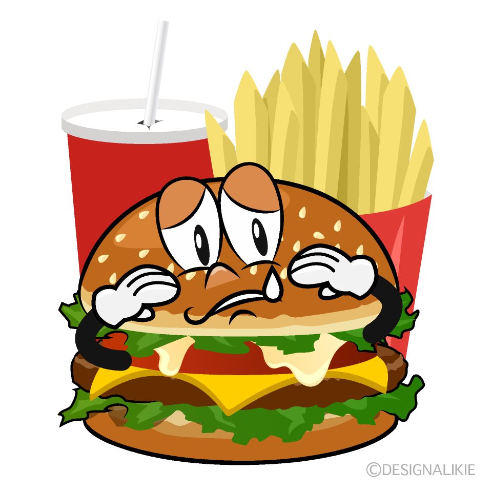 Sad Junk Food Cartoon Character Image