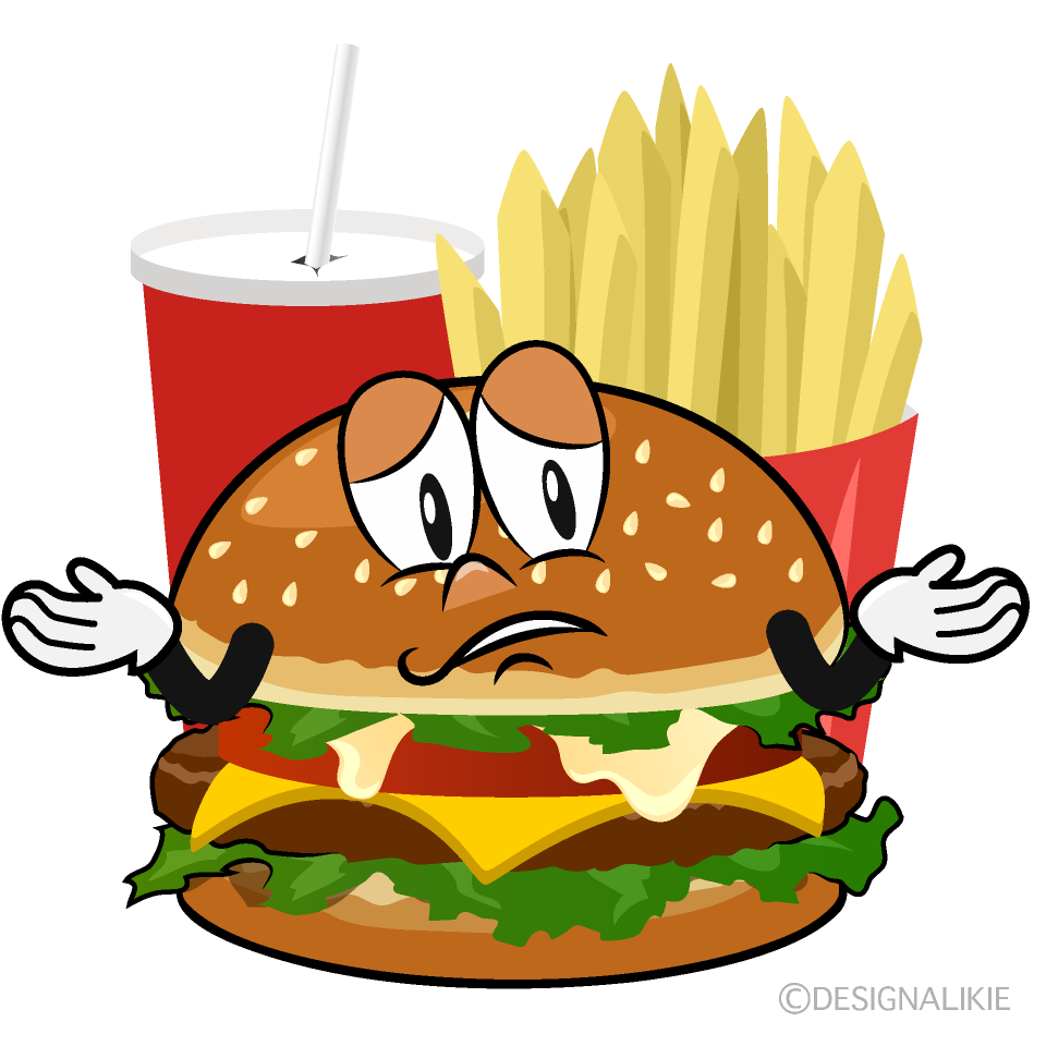 Troubled Junk Food Cartoon Character Image