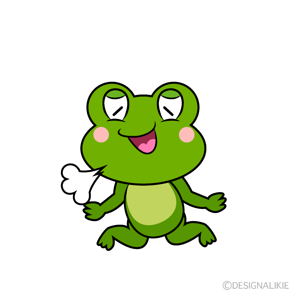 Relaxing Frog Cartoon Character Image