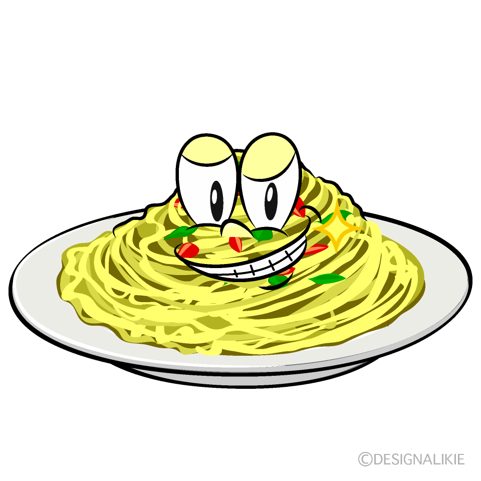 Grinning Pasta Cartoon Character Image