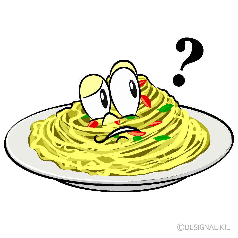 Thinking Pasta Cartoon Character Image