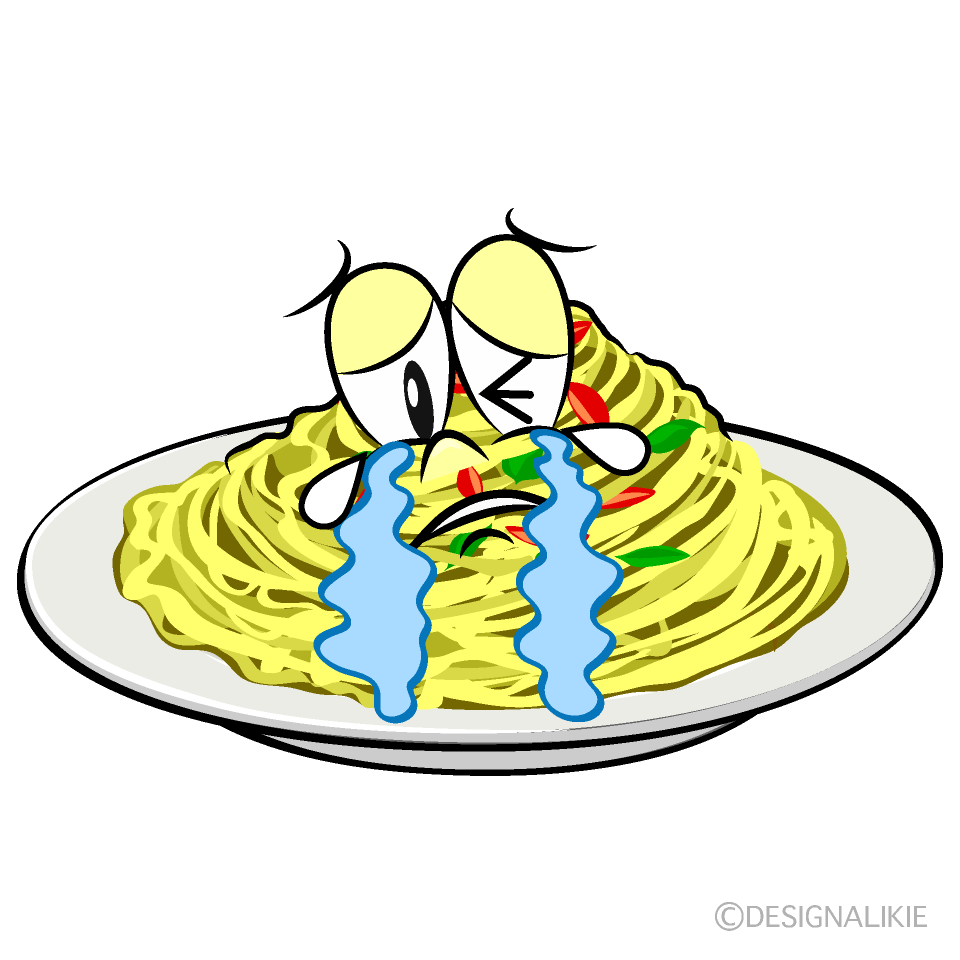 Crying Pasta Cartoon Character Image