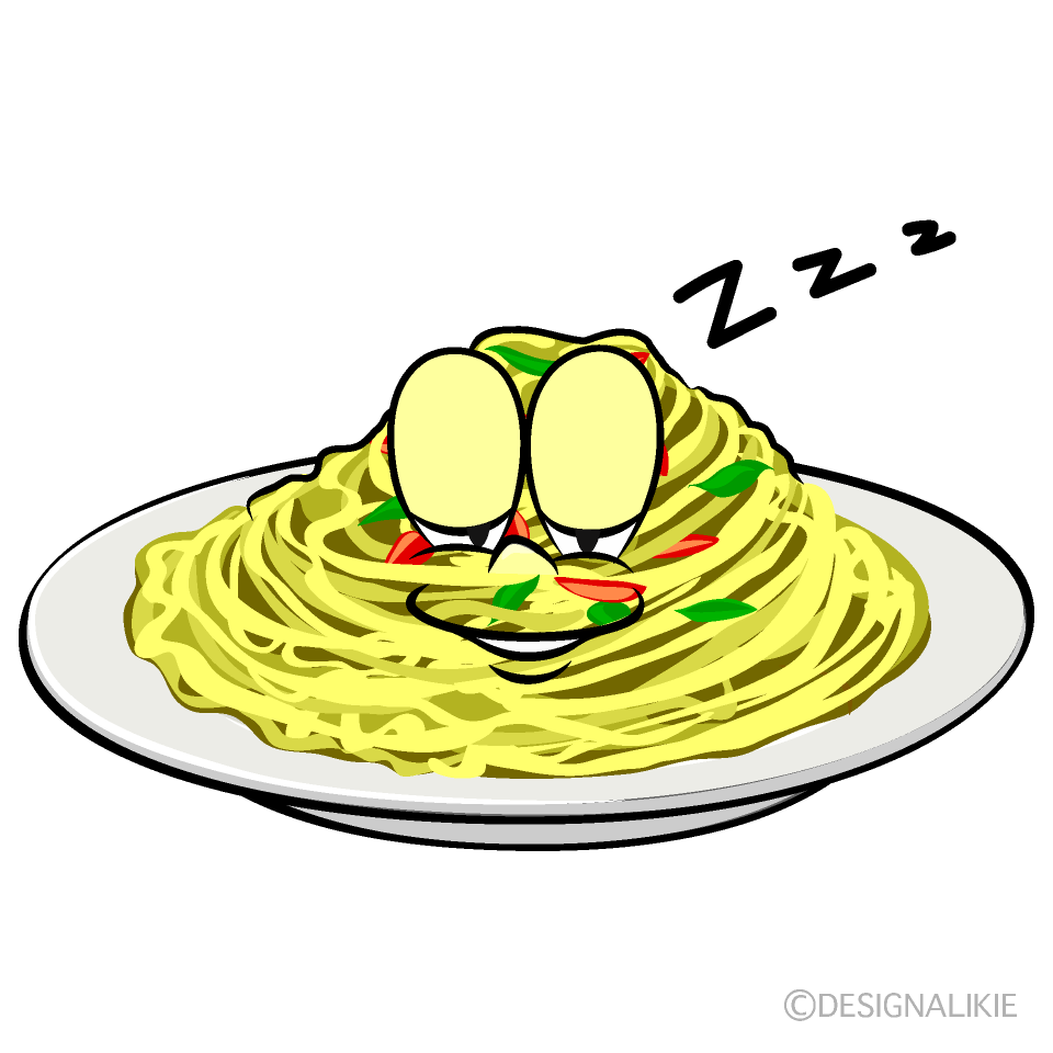Sleeping Pasta Cartoon Character Image