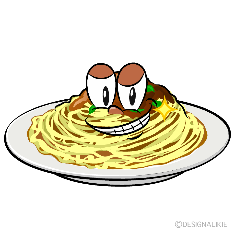 Grinning Spaghetti Cartoon Character Image