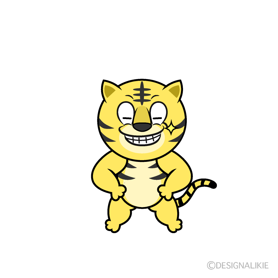 Eating Tiger Cartoon Character Image