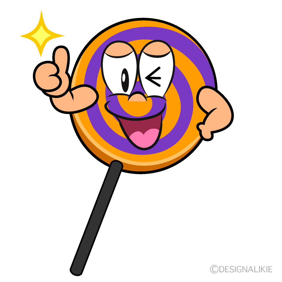 Thumbs up Halloween Lollipop Cartoon Character Image