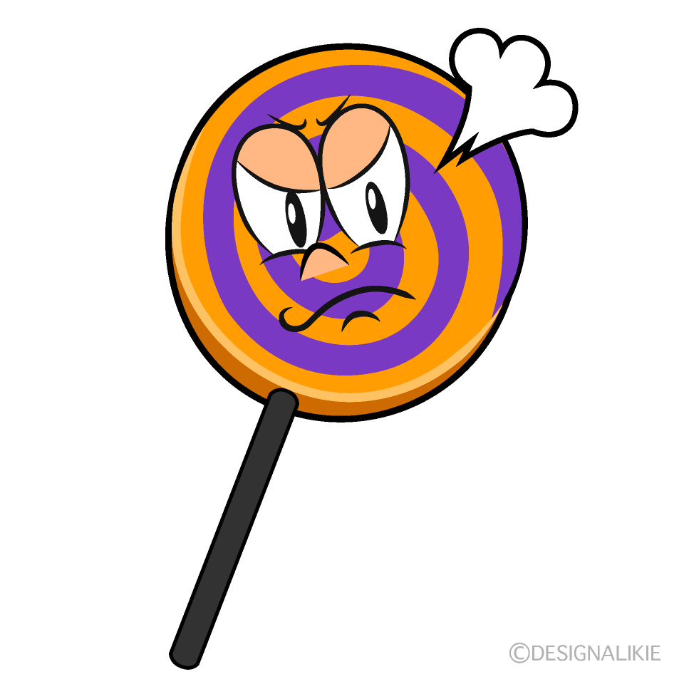 Angry Halloween Lollipop Cartoon Character Image