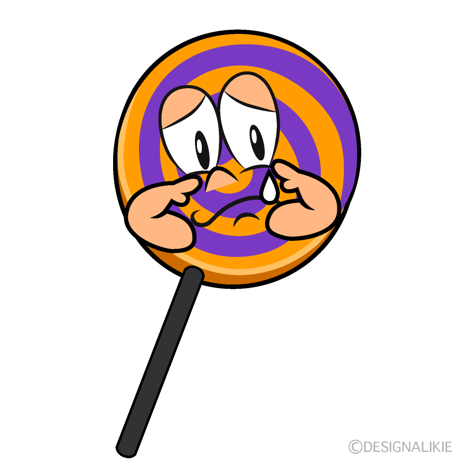 Sad Halloween Lollipop Cartoon Character Image