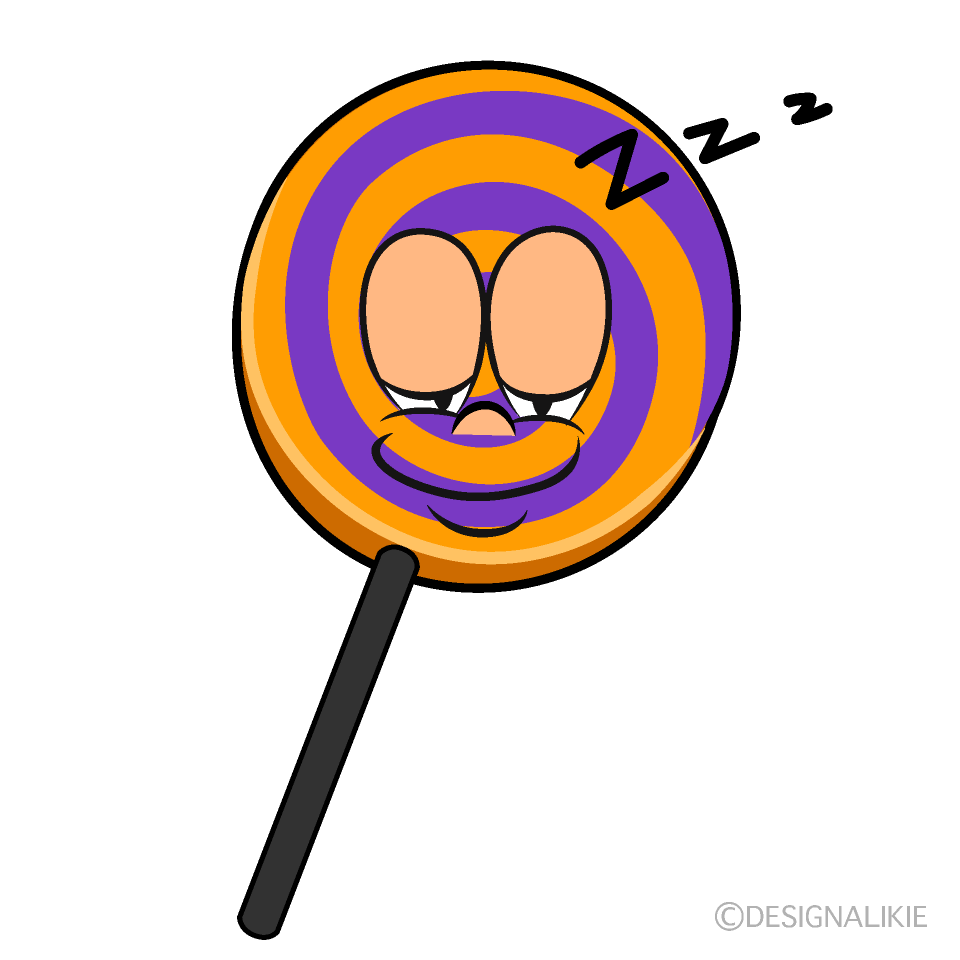 Sleeping Halloween Lollipop Cartoon Character Image