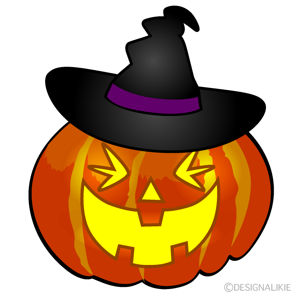 Laughing Witch Pumpkin Cartoon Character Image