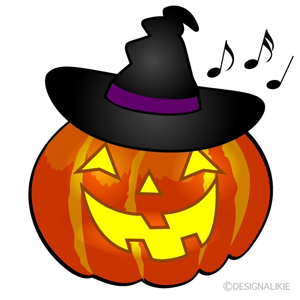 Singing Witch Pumpkin Cartoon Character Image