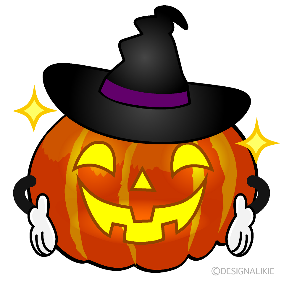 Glitter Witch Pumpkin Cartoon Character Image
