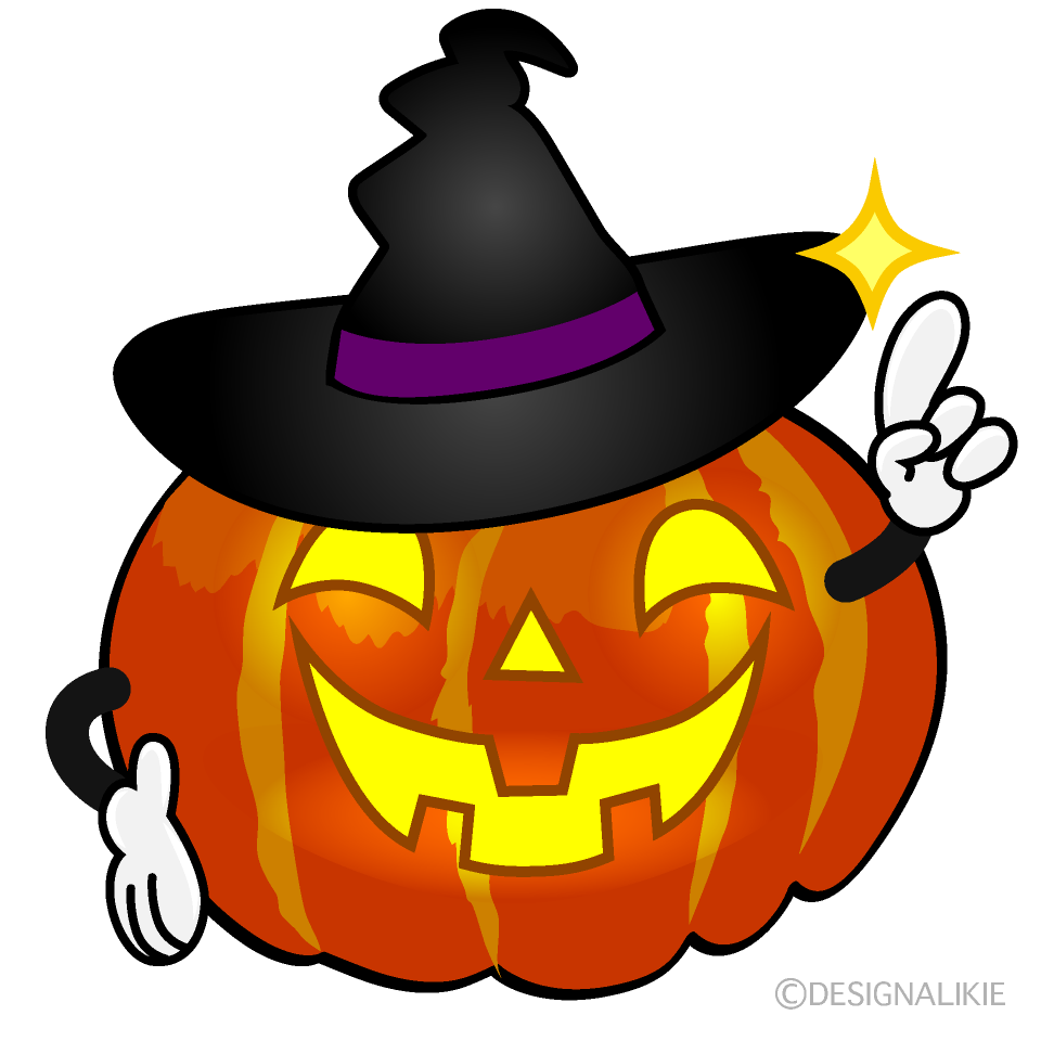 Posing Witch Pumpkin Cartoon Character Image