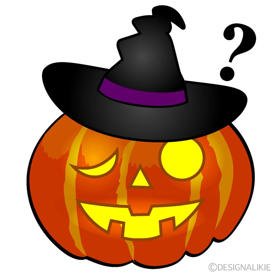 Thinking Witch Pumpkin Cartoon Character Image