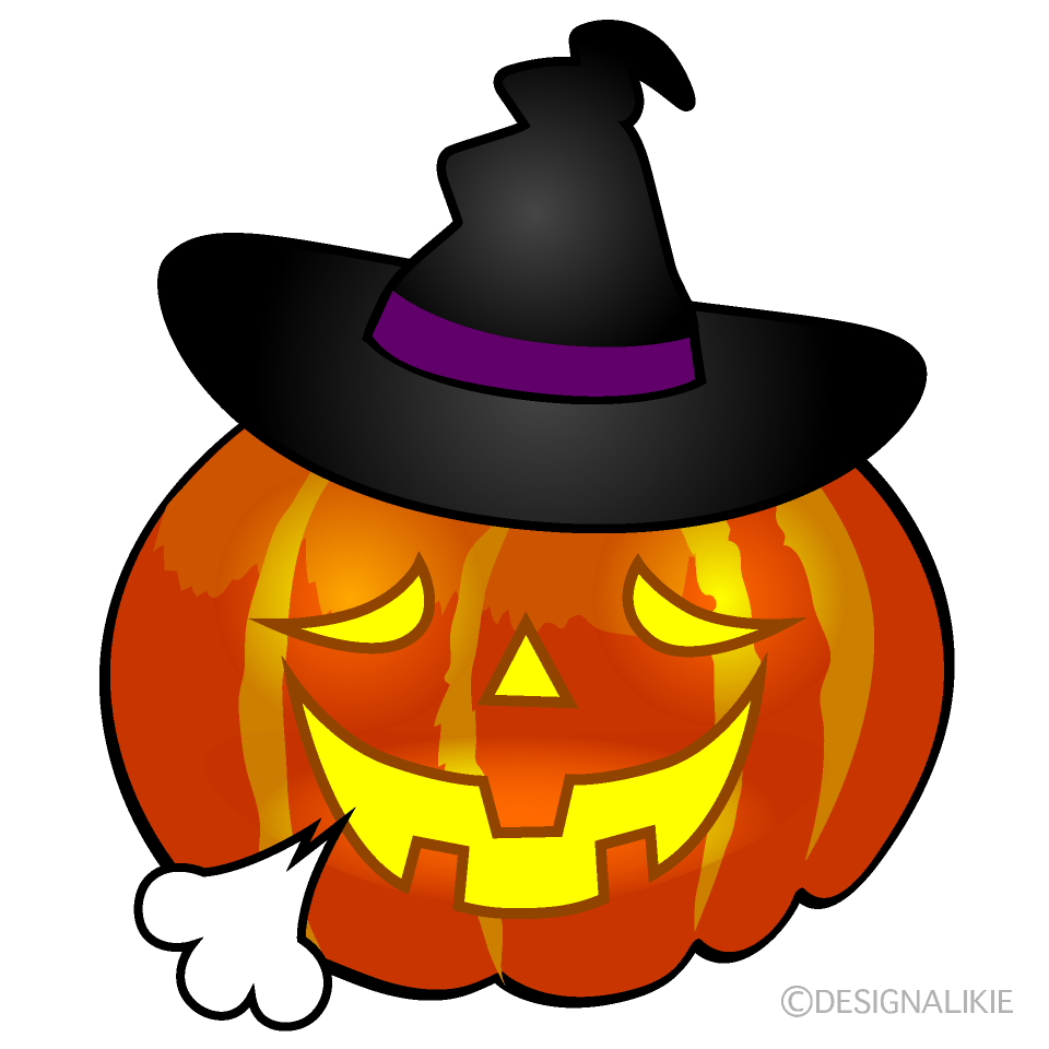 Relaxing Witch Pumpkin Cartoon Character Image