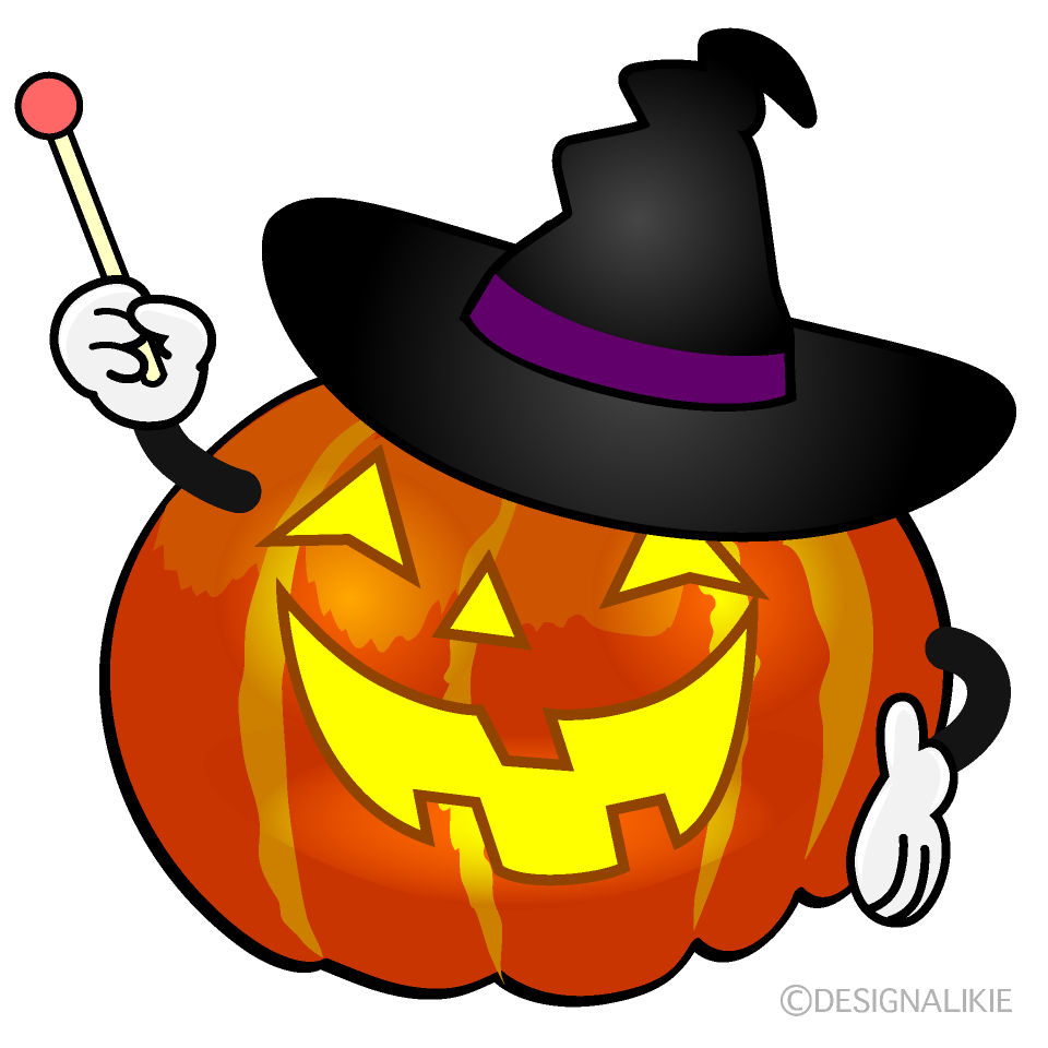 Speaking Witch Pumpkin Cartoon Character Image