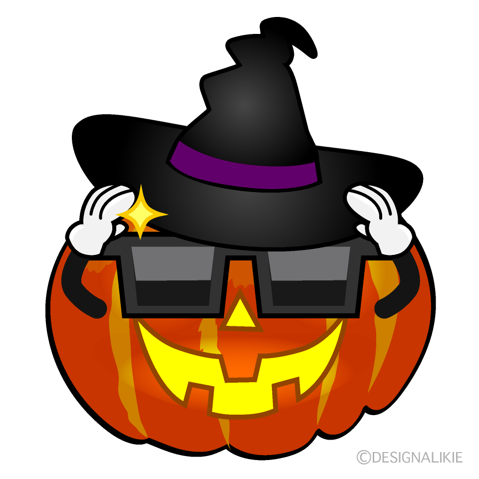 Cool Witch Pumpkin Cartoon Character Image
