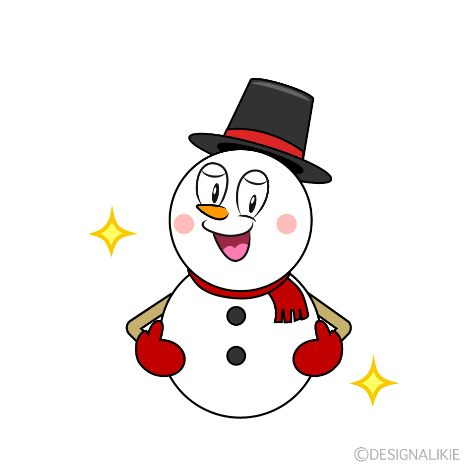 Glitter Snowman Cartoon Character Image