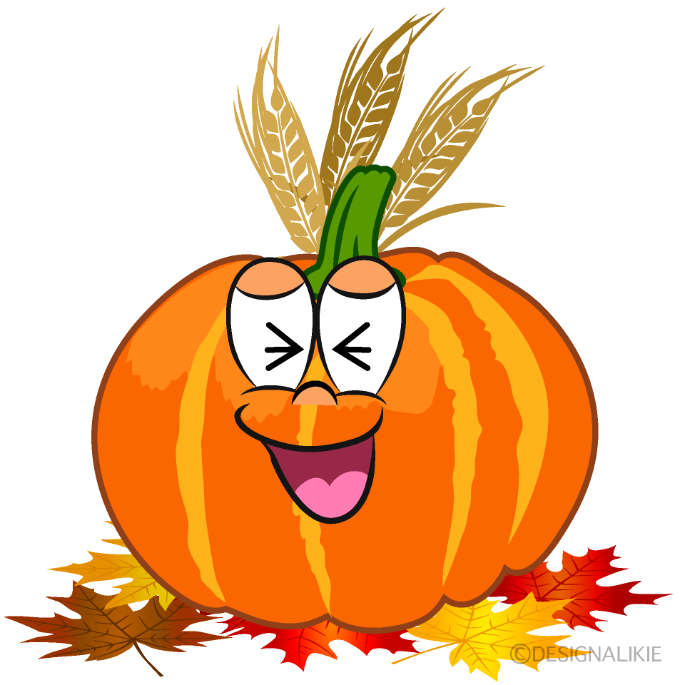 Laughing Thanksgiving Pumpkin Cartoon Character Image