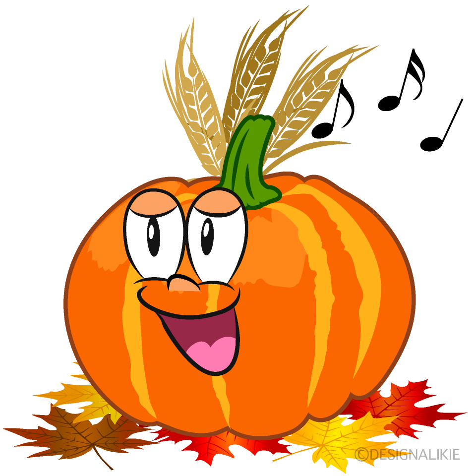 Singing Thanksgiving Pumpkin Cartoon Character Image