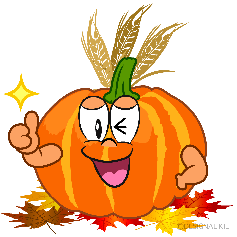 Thumbs up Thanksgiving Pumpkin Cartoon Character Image