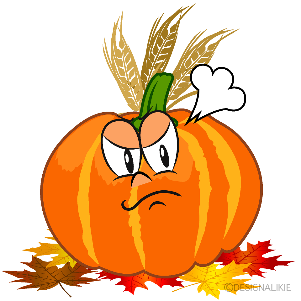 Angry Thanksgiving Pumpkin Cartoon Character Image