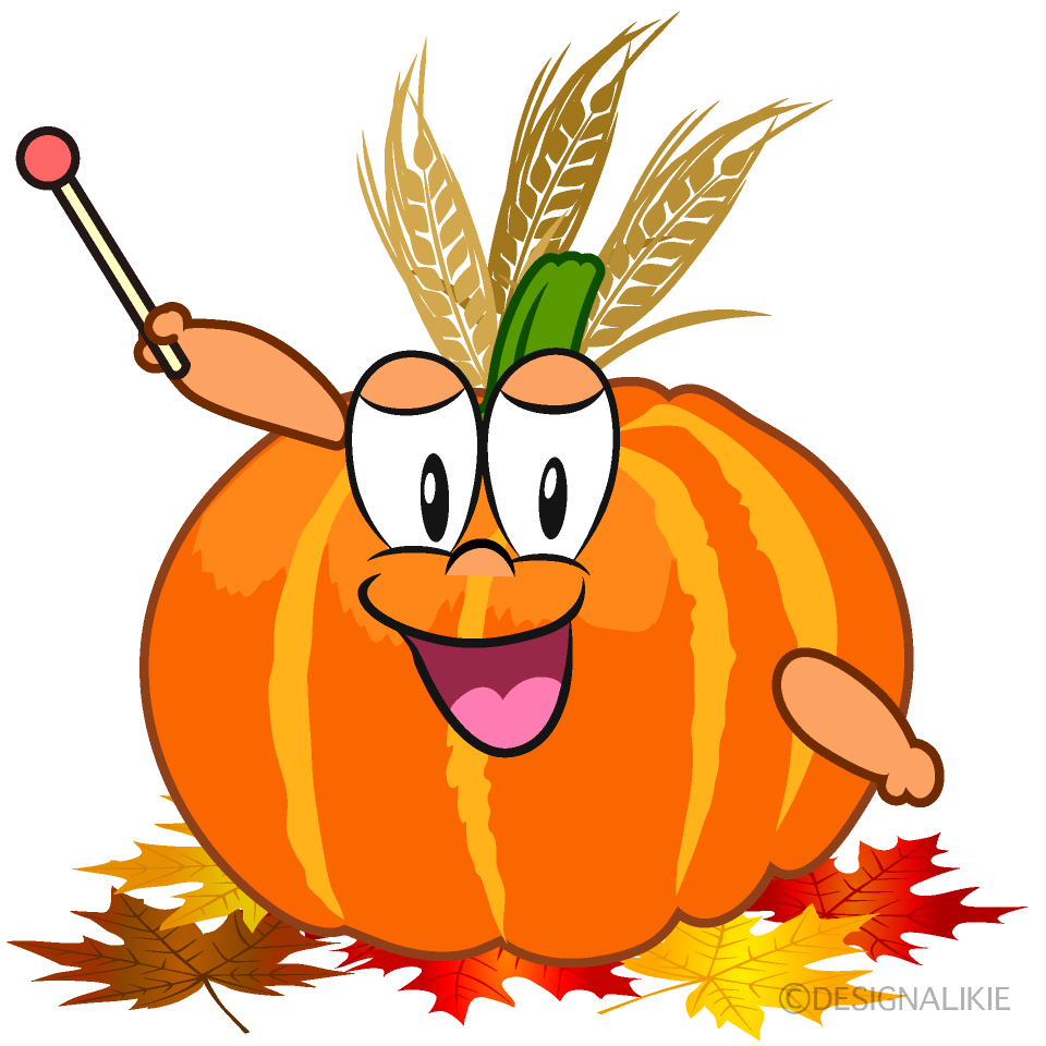 Speaking Thanksgiving Pumpkin Cartoon Character Image